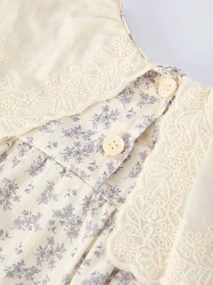 Spring Fall Purple Floral Long-Sleeved Romper: 24M - Persnickety Shop