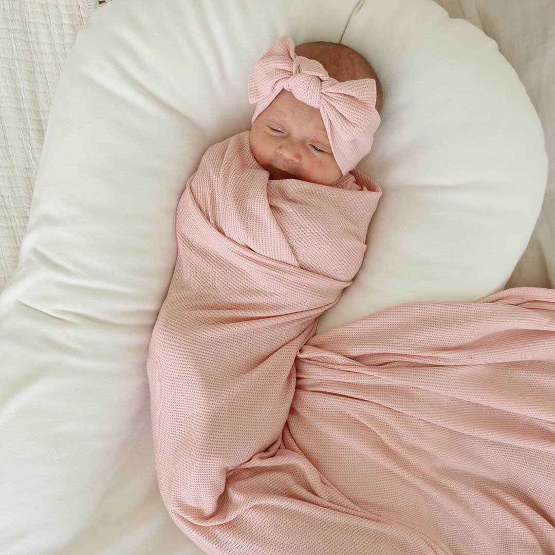 All Bamboo Waffle Swaddle Blankets: Eucalyptus - Persnickety Shop