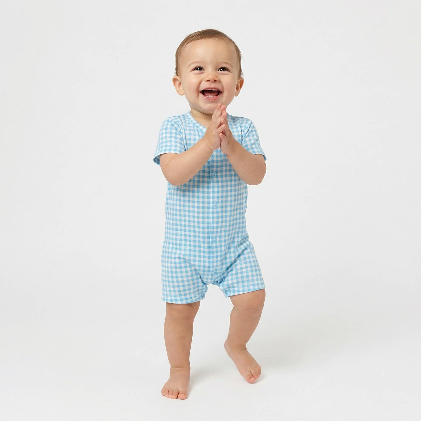 Harbor Gingham Short Sleeve & Shorts Bamboo Sleeper