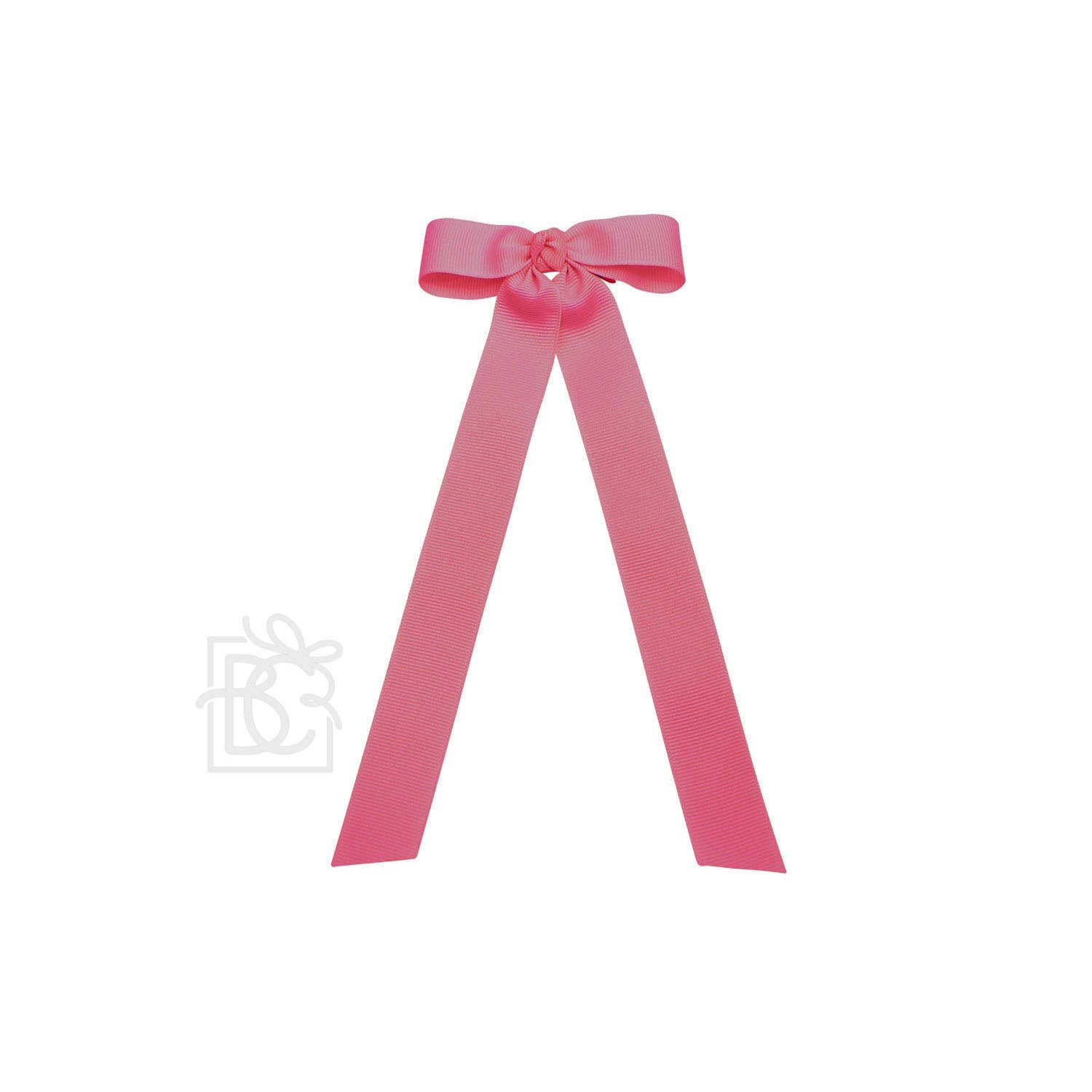 FLAT BOW W/ 7" STREAMERS ON ALLIGATOR CLIP: 3.5" W/ 7" Streamers / RED - Persnickety Shop