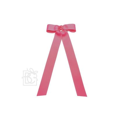 FLAT BOW W/ 7" STREAMERS ON ALLIGATOR CLIP: 3.5" W/ 7" Streamers / RED - Persnickety Shop