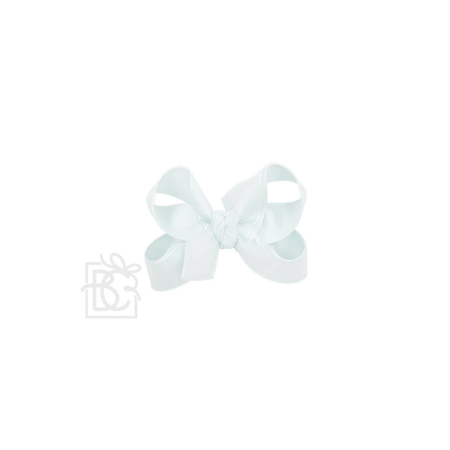 LAYERED ORGANZA/GROSGRAIN BOW ON CLIP: 5.5" Huge - 2.25" Ribbons on Alligator Clip / WHITE