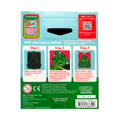 Ooly Mini Scratch & Scribble Window Banner Kit - Festive Friends