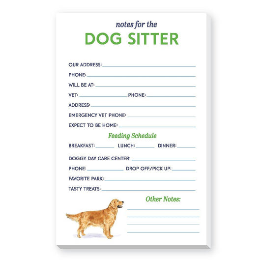 DOG SITTER LARGE NOTEPAD - Persnickety Shop