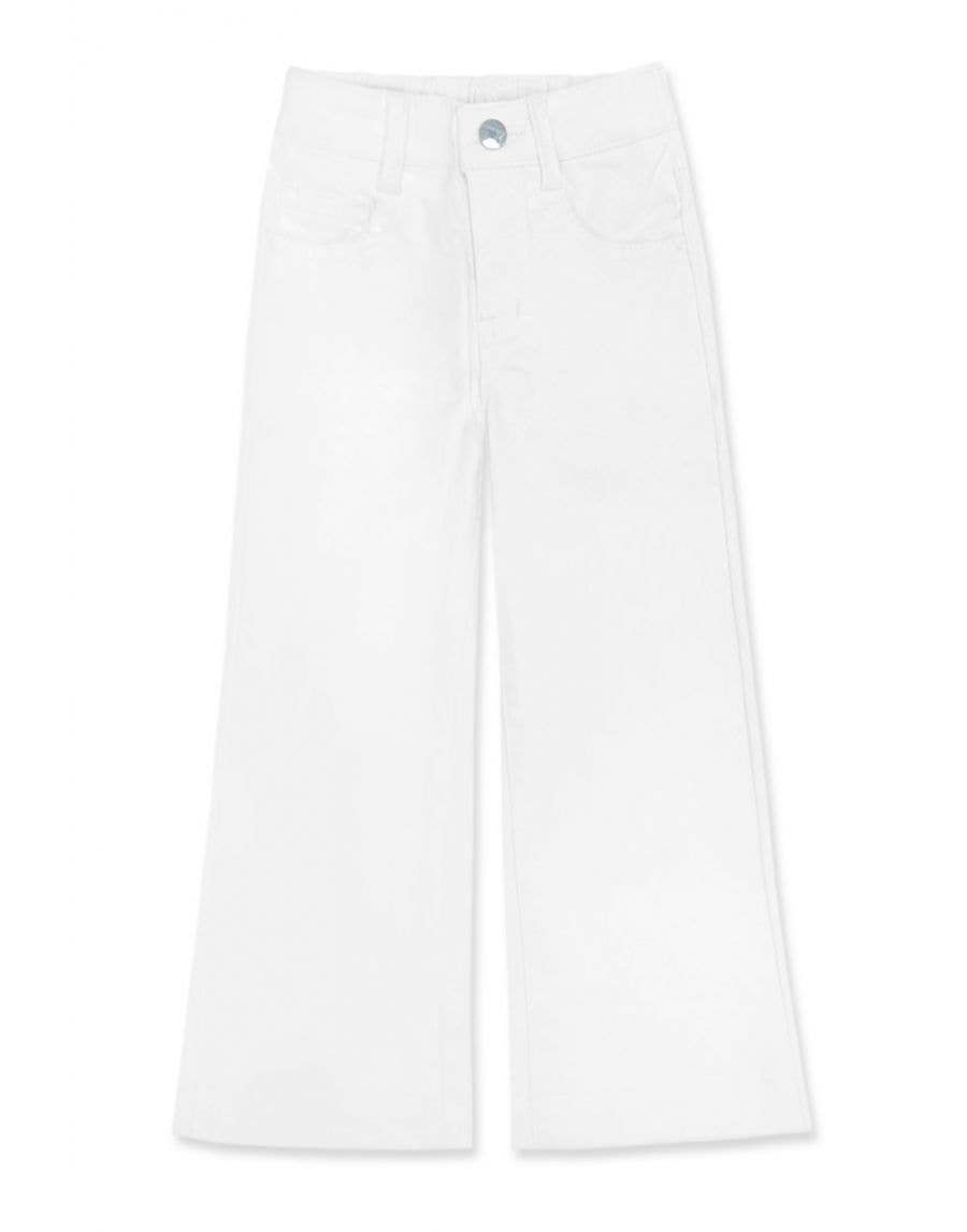 GCP-23-89123B Girls Bulk Wide Leg Denim Jean Pants: White / 7 - Persnickety Shop