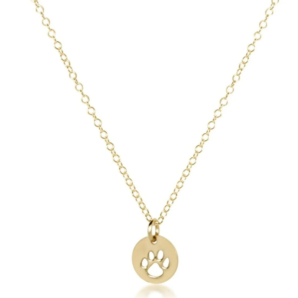 Enewton egirl 14" necklace gold - paw print small gold disc
