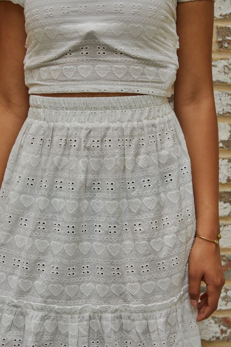 THEME Bella White Heart & Flower Eyelet Maxi - Persnickety Shop