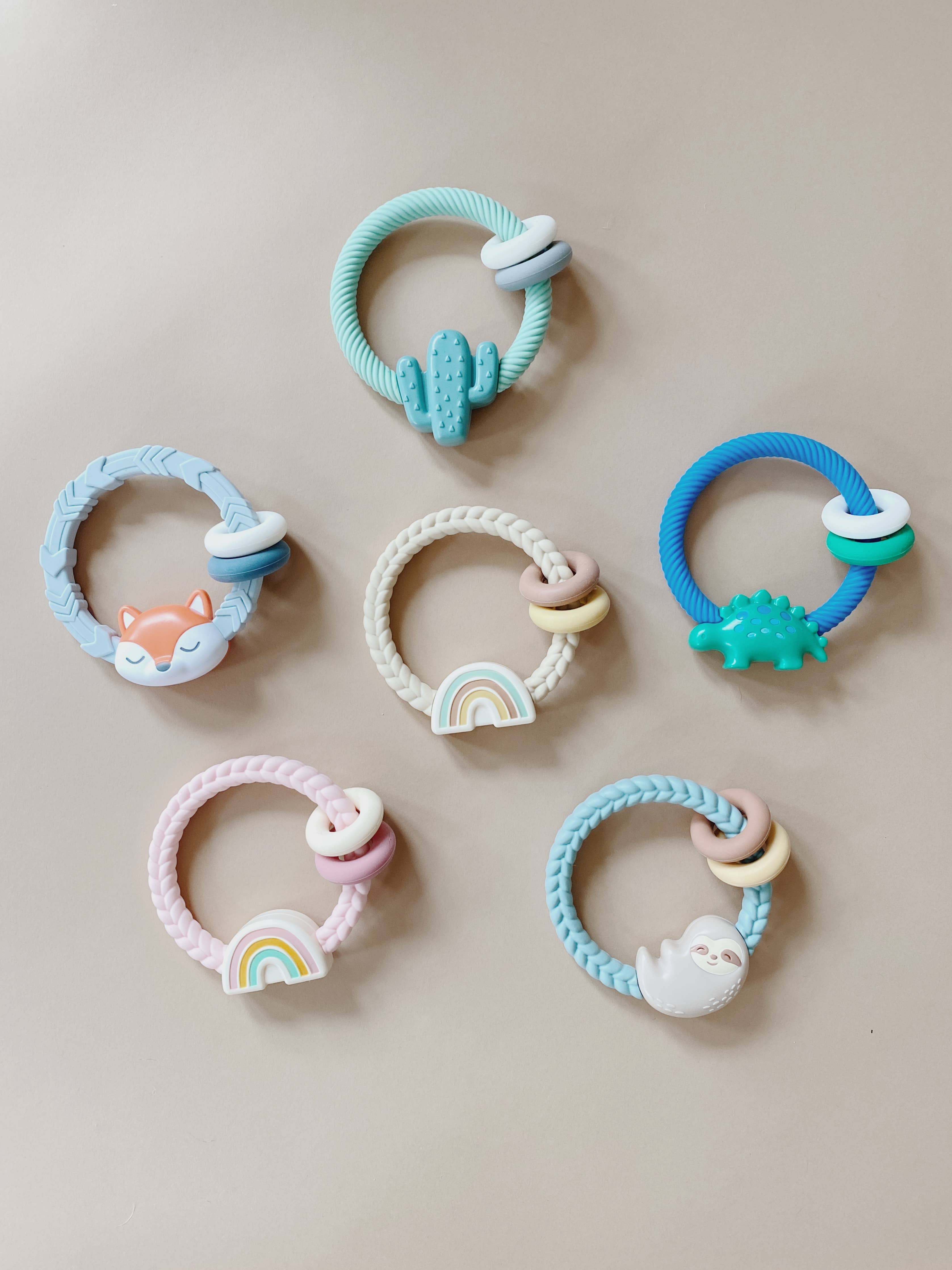 Ritzy Rattle™ Silicone Teether Rattles: Fox