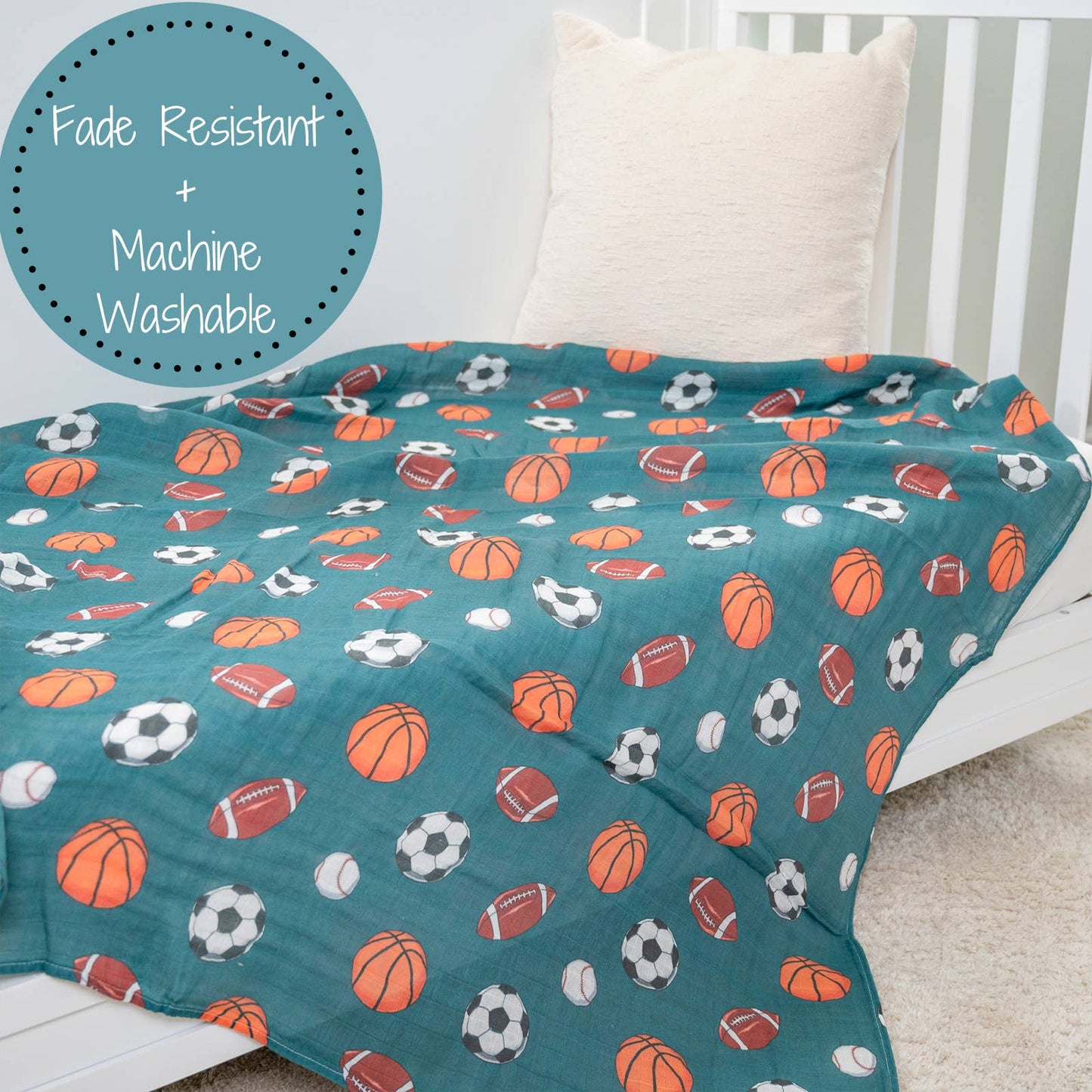 Little Athlete Sporty Theme Baby Swaddle Blanket - Persnickety Shop