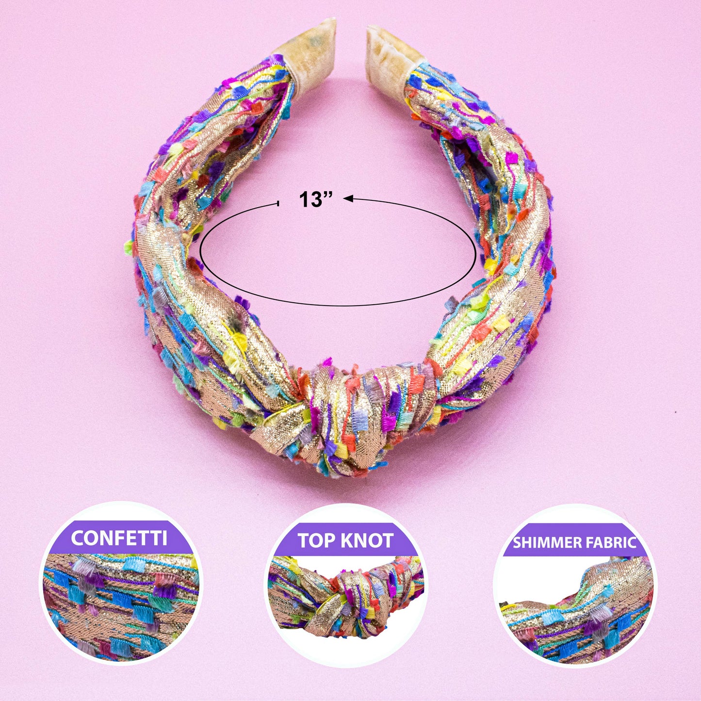Kids Knot Headband - Confetti Hair Accessories for Girls: Gold - Persnickety Shop