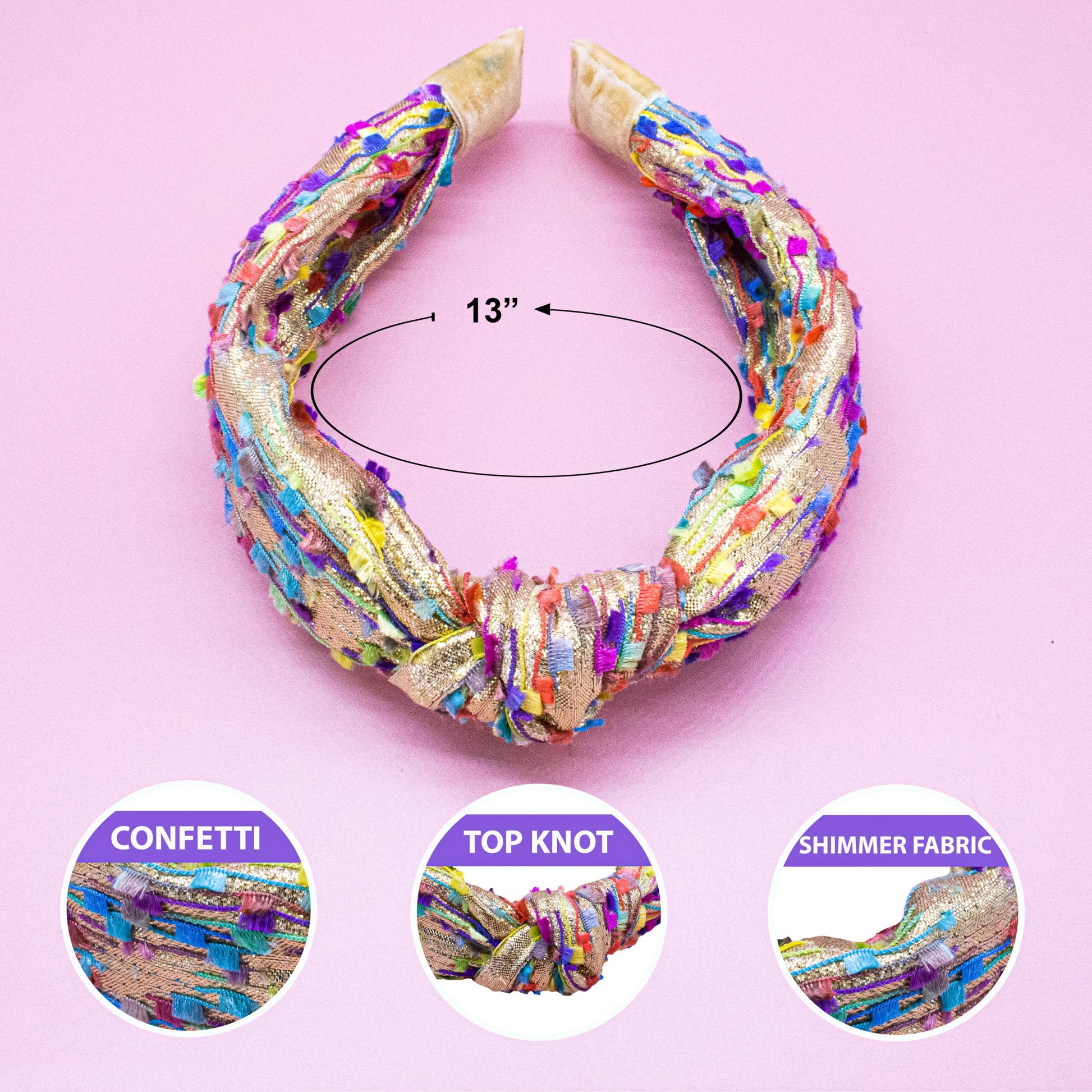 Kids Knot Headband - Confetti Hair Accessories for Girls: Gold - Persnickety Shop