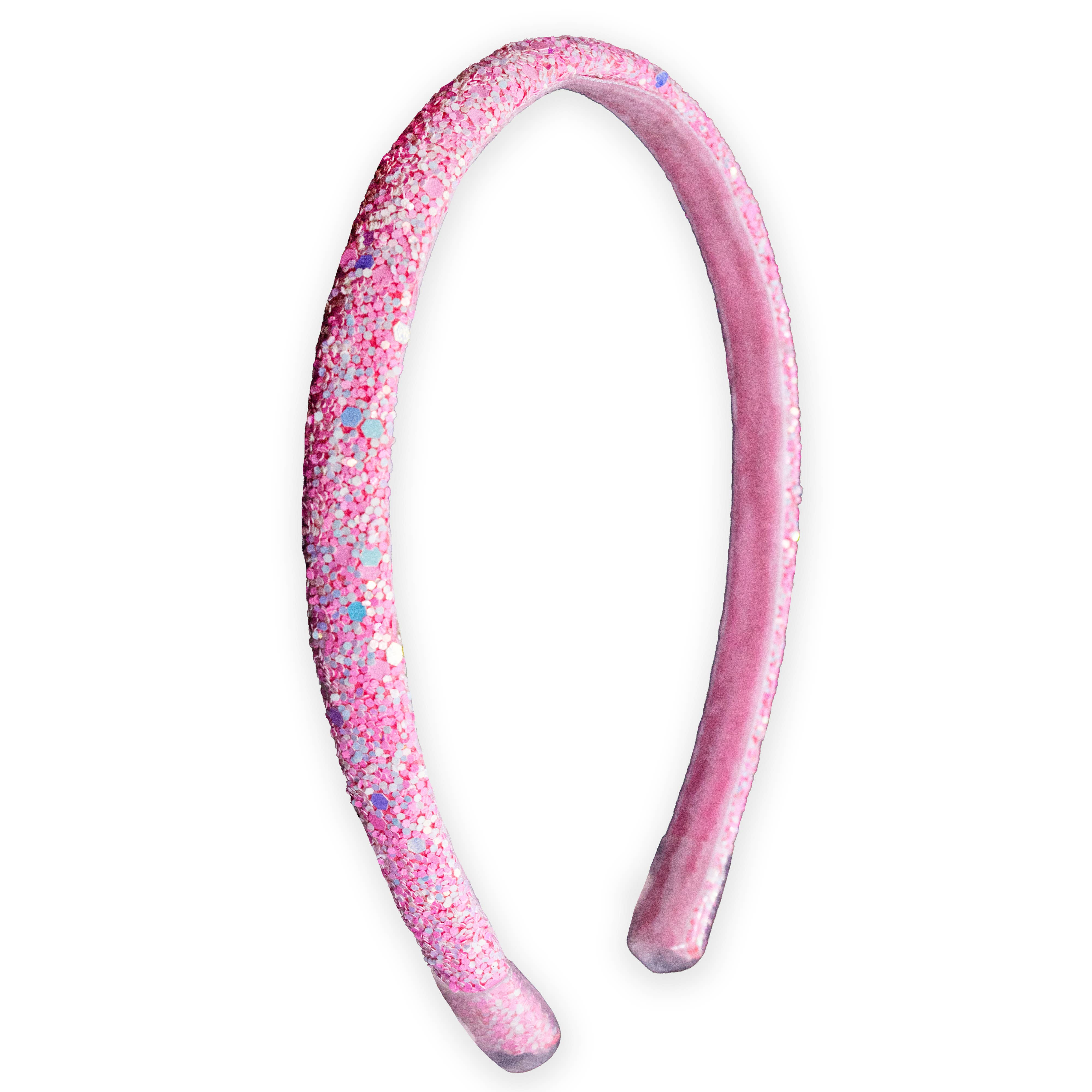 Thin Glitter Headband - Padded Hair Bands: Pink