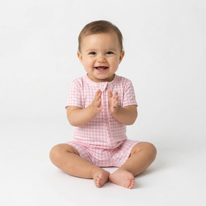 Sugar Gingham Short Sleeve & Shorts Bamboo Sleeper