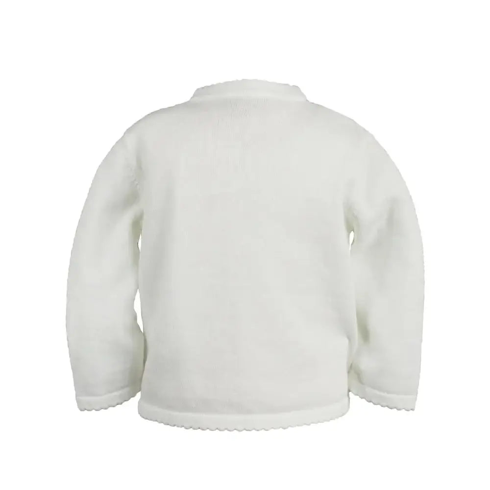 Petit Ami Scalloped Edge Cardigan Sweater - White - Persnickety Shop