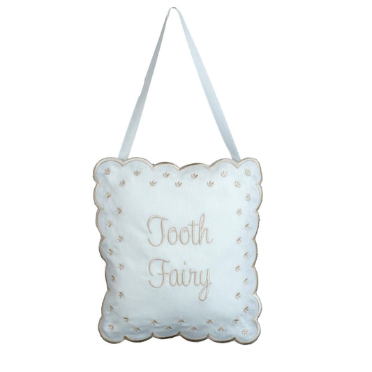Marcela Linen Tooth Fairy Sign Pillow: Pink - Persnickety Shop