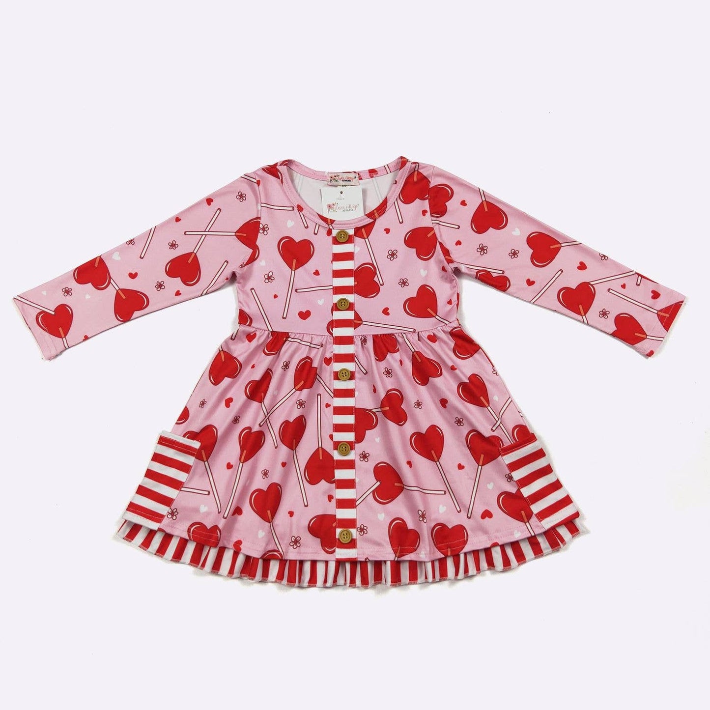 Heart Lollipop Girls Dress Valentine's