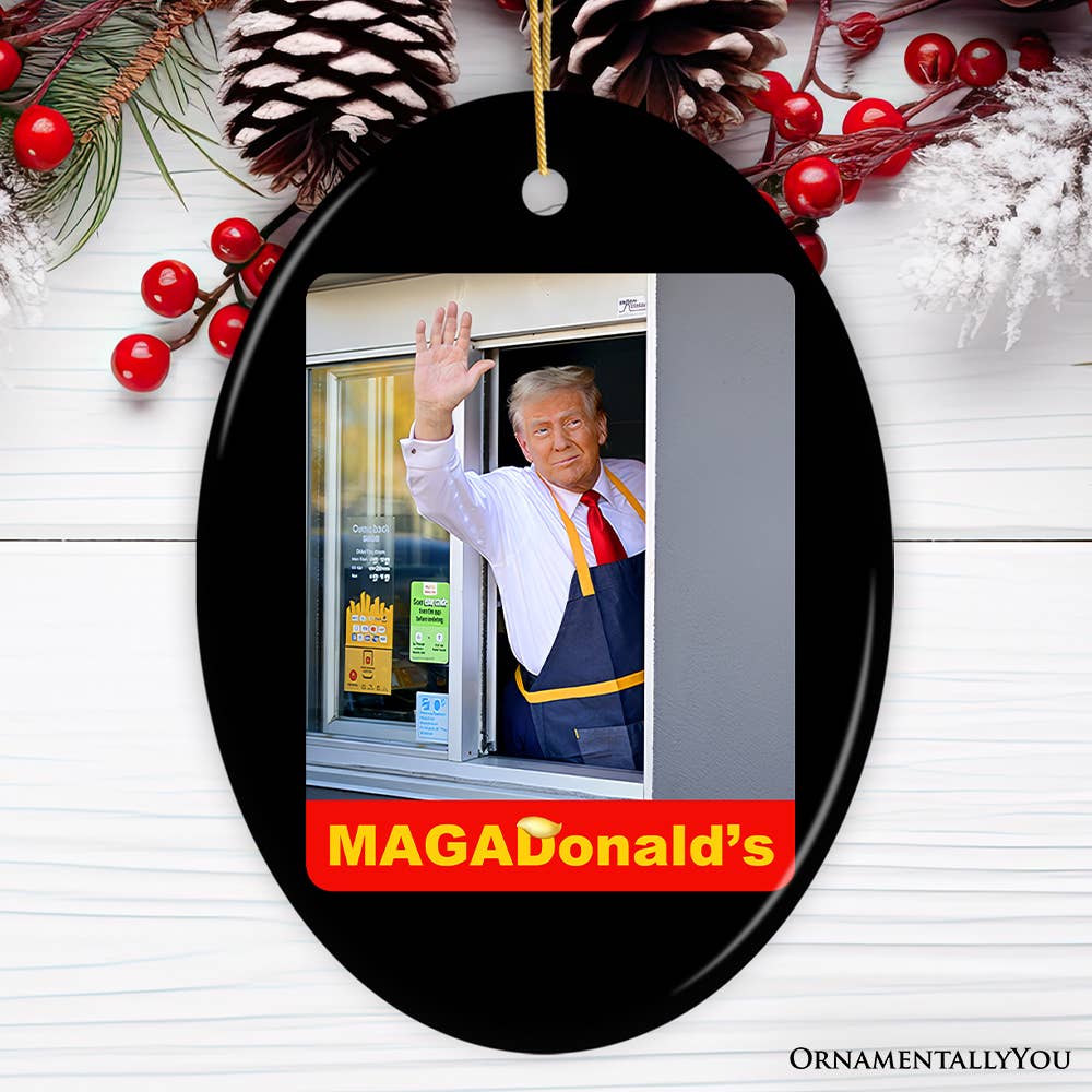 MAGADonald's Trump Ornament, Unique Political Humor Gift - Persnickety Shop
