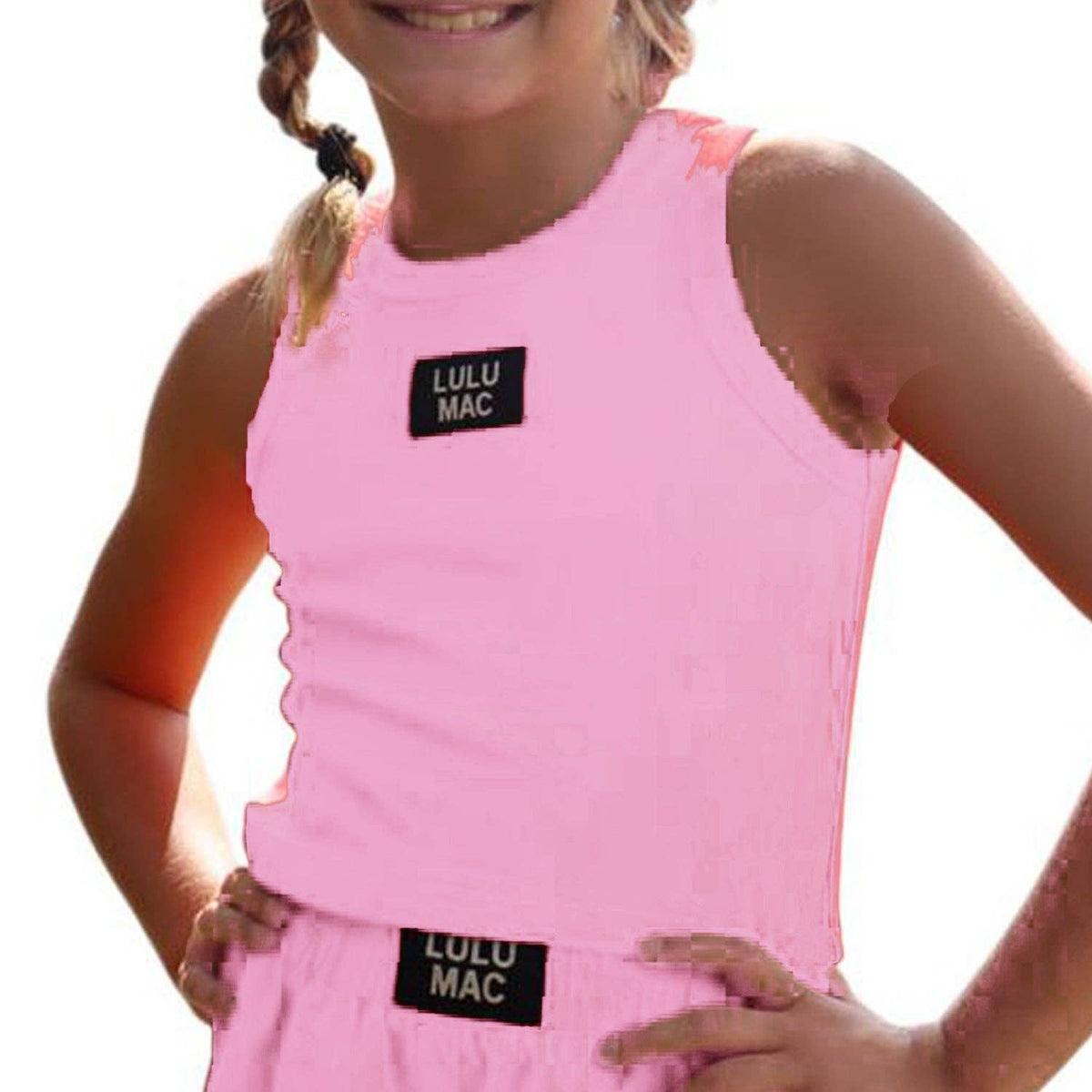 LM-KTK-1000 LIGHT PINK KIDS SOLID TANK: LIGHT PINK / Youth Small