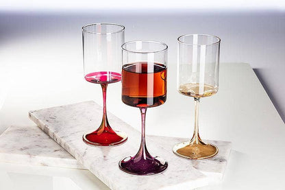 Slender Colored Wine Glass - 6Asst - 9.5"H (12oz)