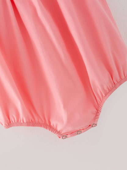 CORAL Smocked Church Christ Bishop Christening Girls Romper: 3M - Persnickety Shop