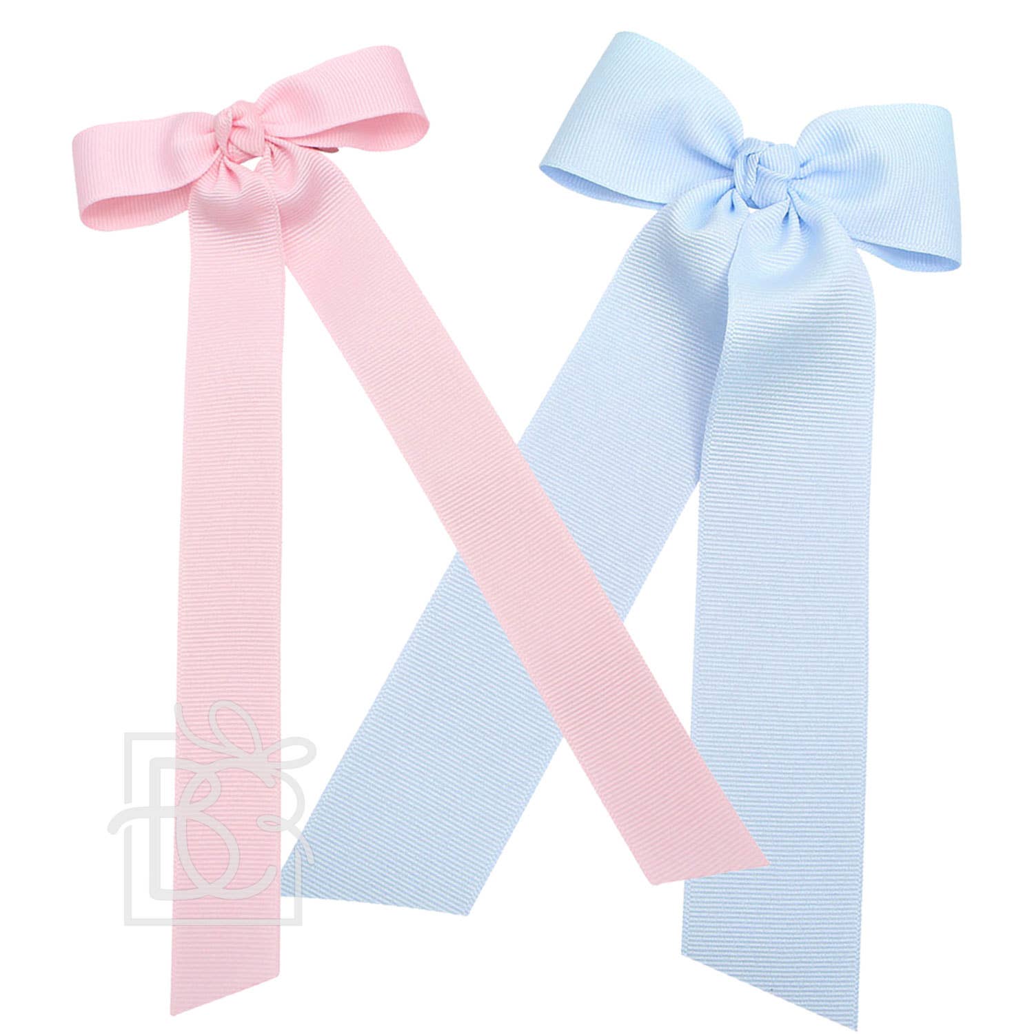 FLAT BOW W/ 7" STREAMERS ON ALLIGATOR CLIP: 3.5" W/ 7" Streamers / RED - Persnickety Shop