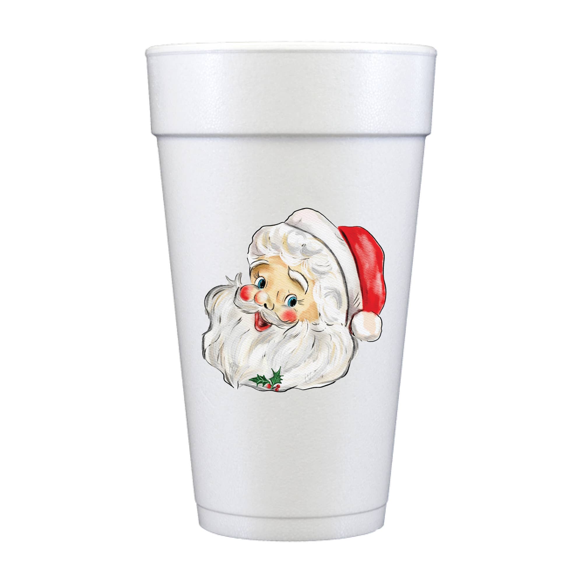 Jolly Santa Merry Christmas Full Color Foam Cups - Christmas - Persnickety Shop