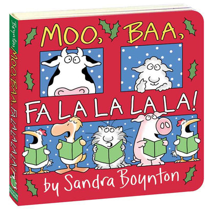 Moo, Baa, Fa La La La La! by Sandra Boynton: Board Books; 16 pages / English - Persnickety Shop