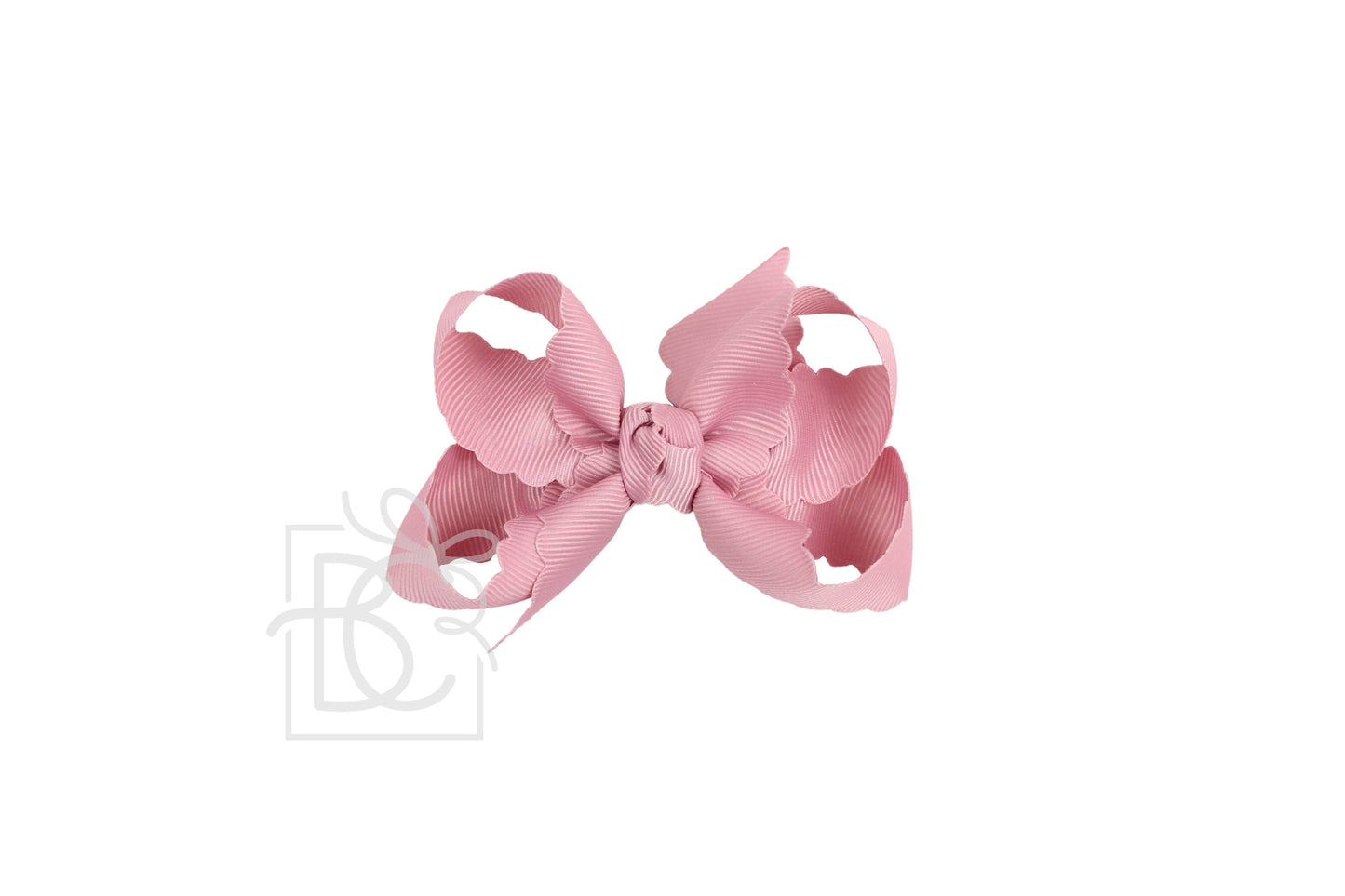 SCALLOPED EDGE BOW: Powder Mint / 5.5" Extra Large - 2.25" Ribbon on Alligator Clip