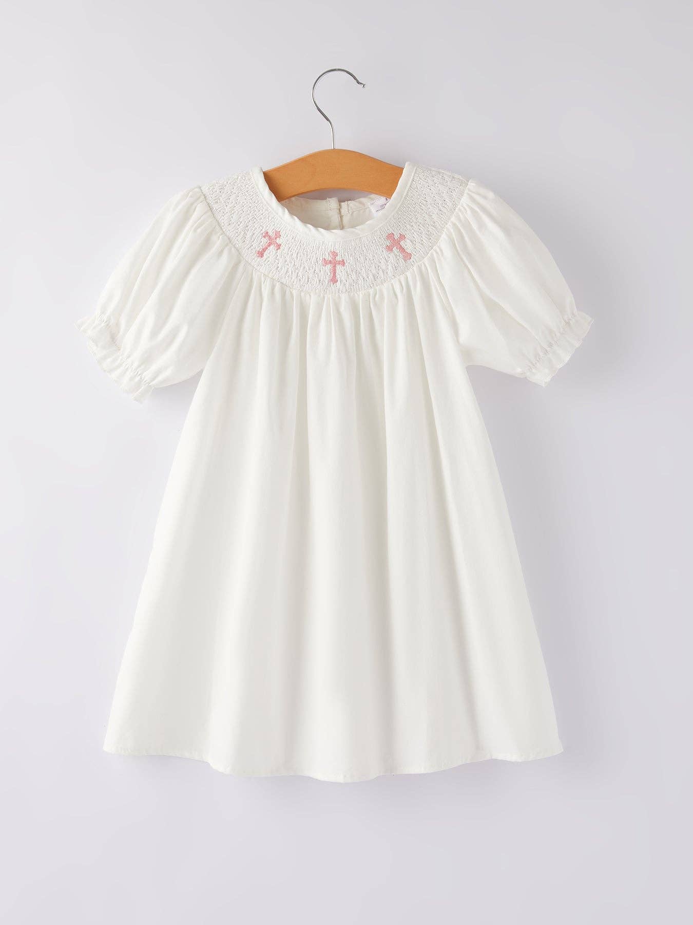 White  Smocked Church Christ Bishop Christening Dress: 2 - Persnickety Shop