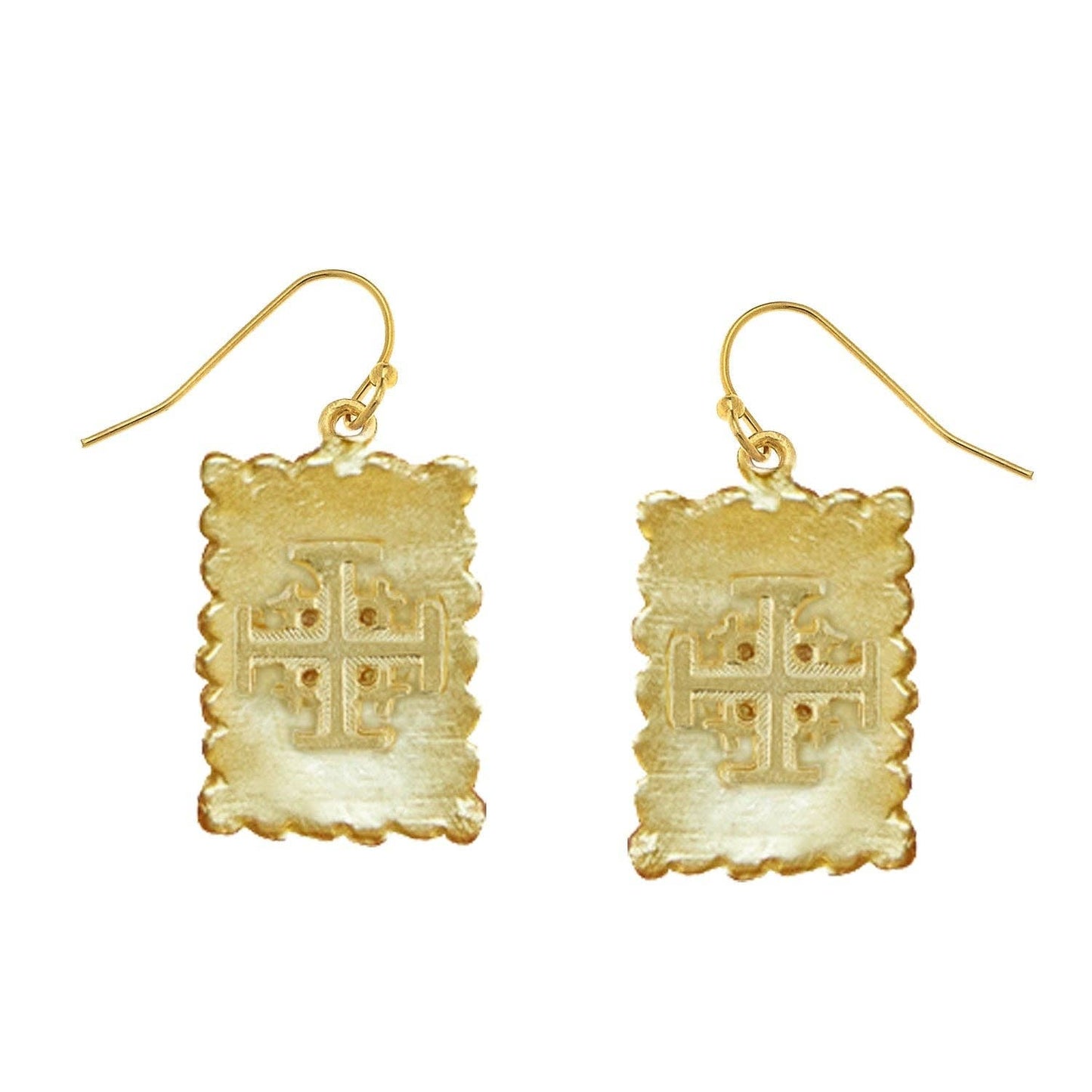 Jerusalem Cross Stamp Earrings