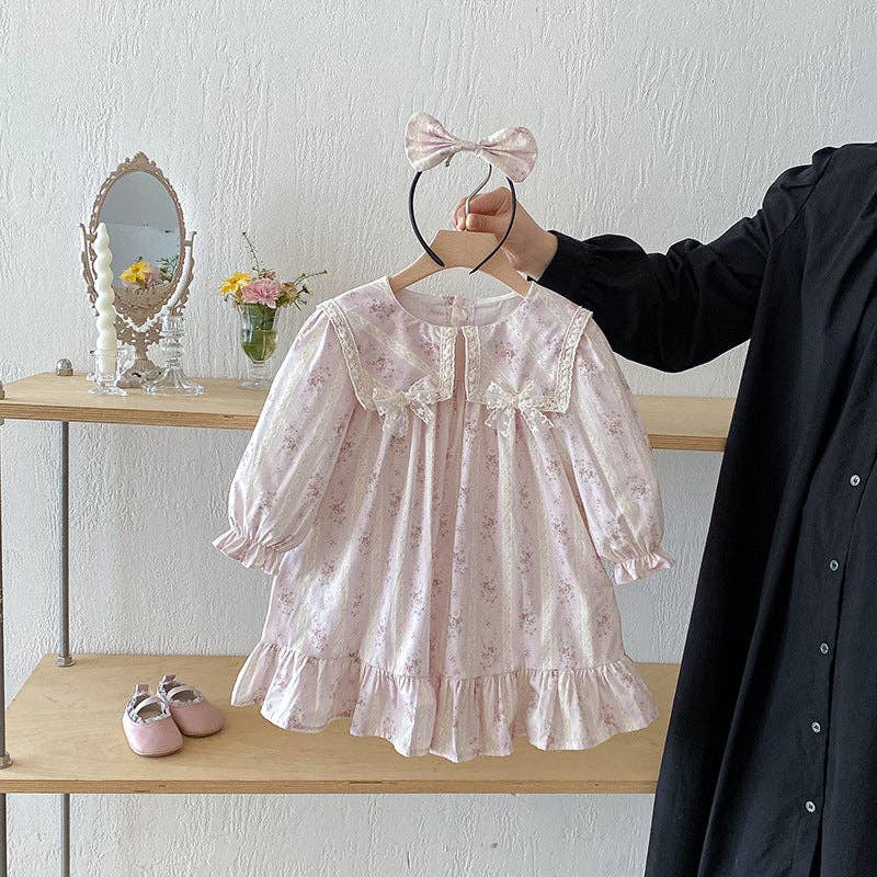 Sweet Ruffled Long-Sleeved Romper and Dress Matching Headband: 2 / Dress - Persnickety Shop