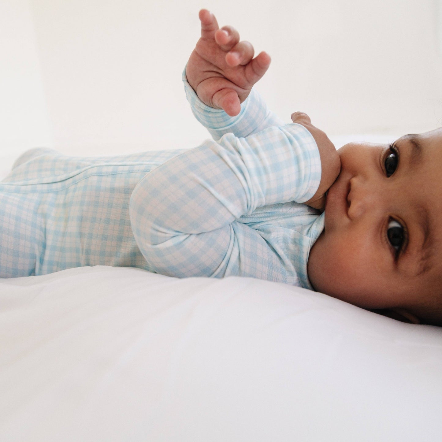 Coastal Check Bamboo Sleeper: 6-12M - Persnickety Shop
