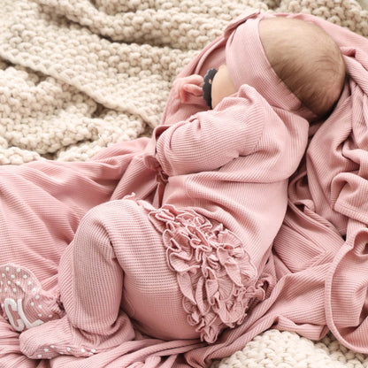 All Bamboo Waffle Swaddle Blankets: Eucalyptus - Persnickety Shop