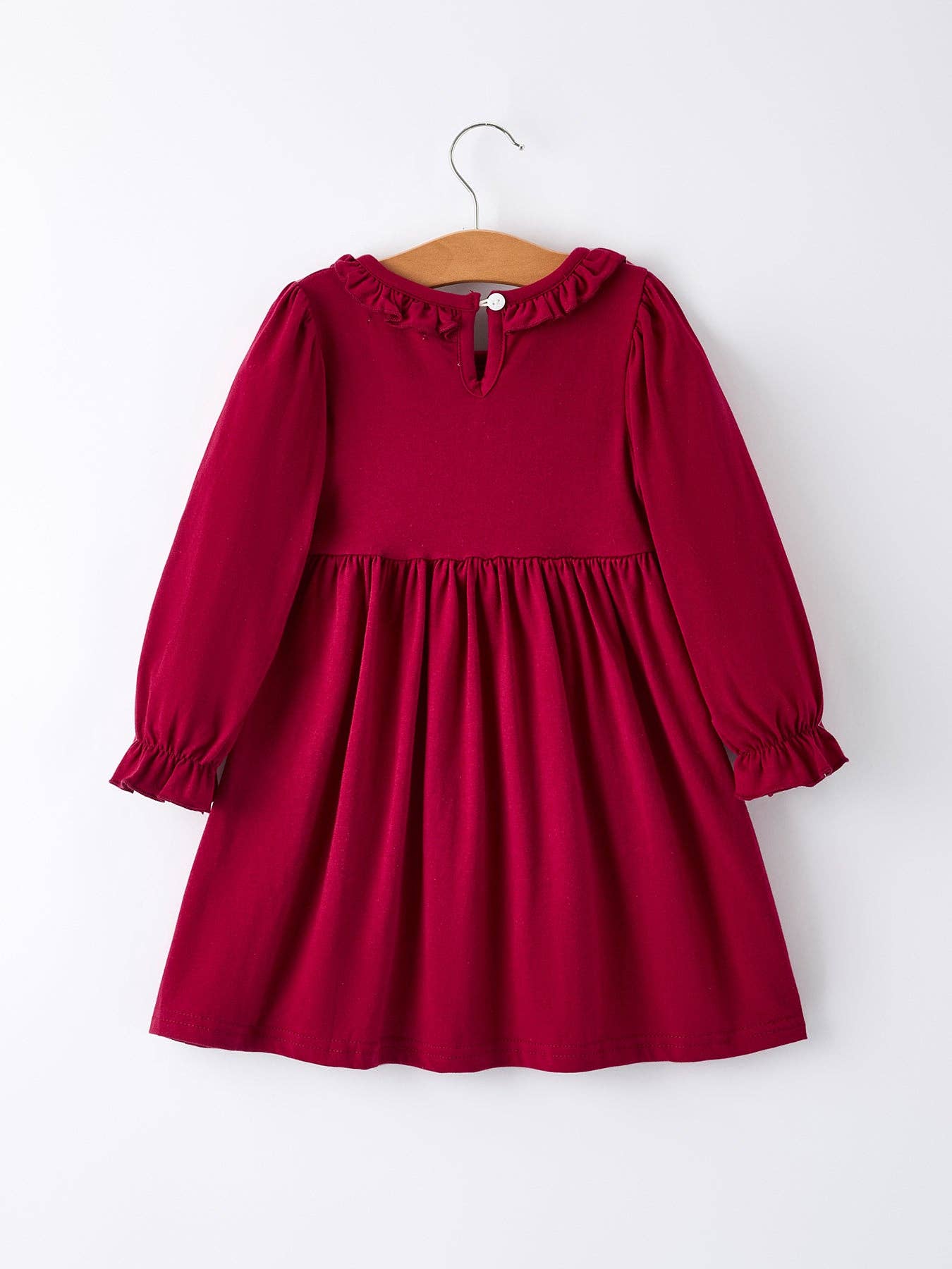 Christmas Smocking Embroidered Girls Dress with Green Plaid Bow: 4 - Persnickety Shop