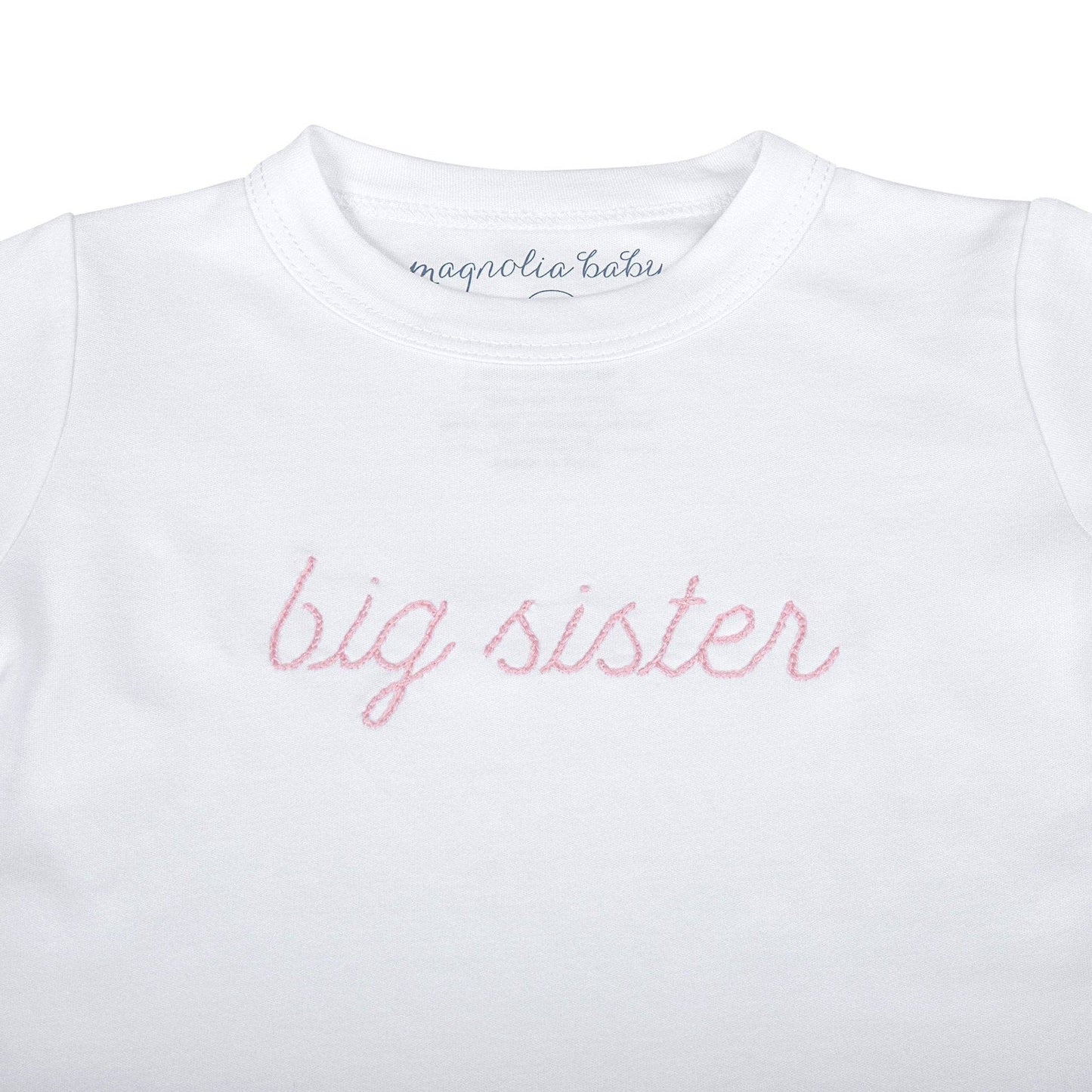 Big Sister Embroidered Long Pajamas: 9/12M - Persnickety Shop