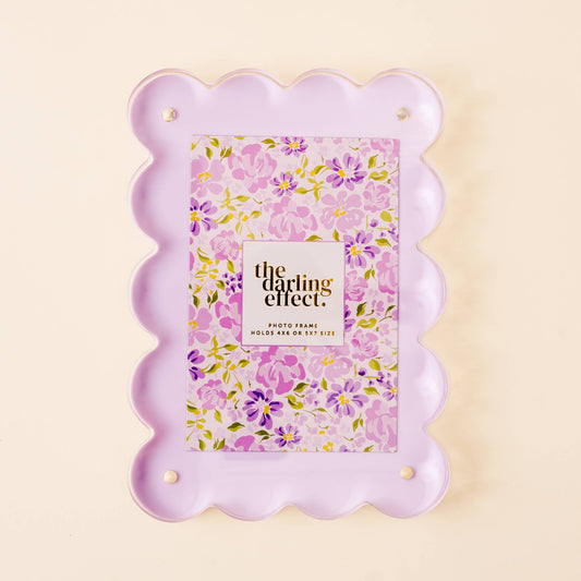 THE DARLING EFFECT Rectangle Scalloped Acrylic Frame-Purple - Persnickety Shop