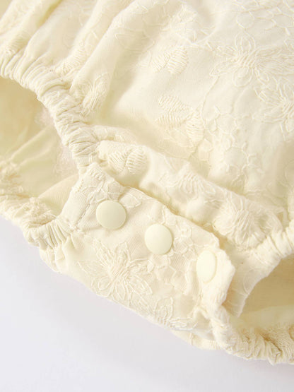 Long-Sleeved Embroidered Baby Doll Collar Romper: 24M - Persnickety Shop