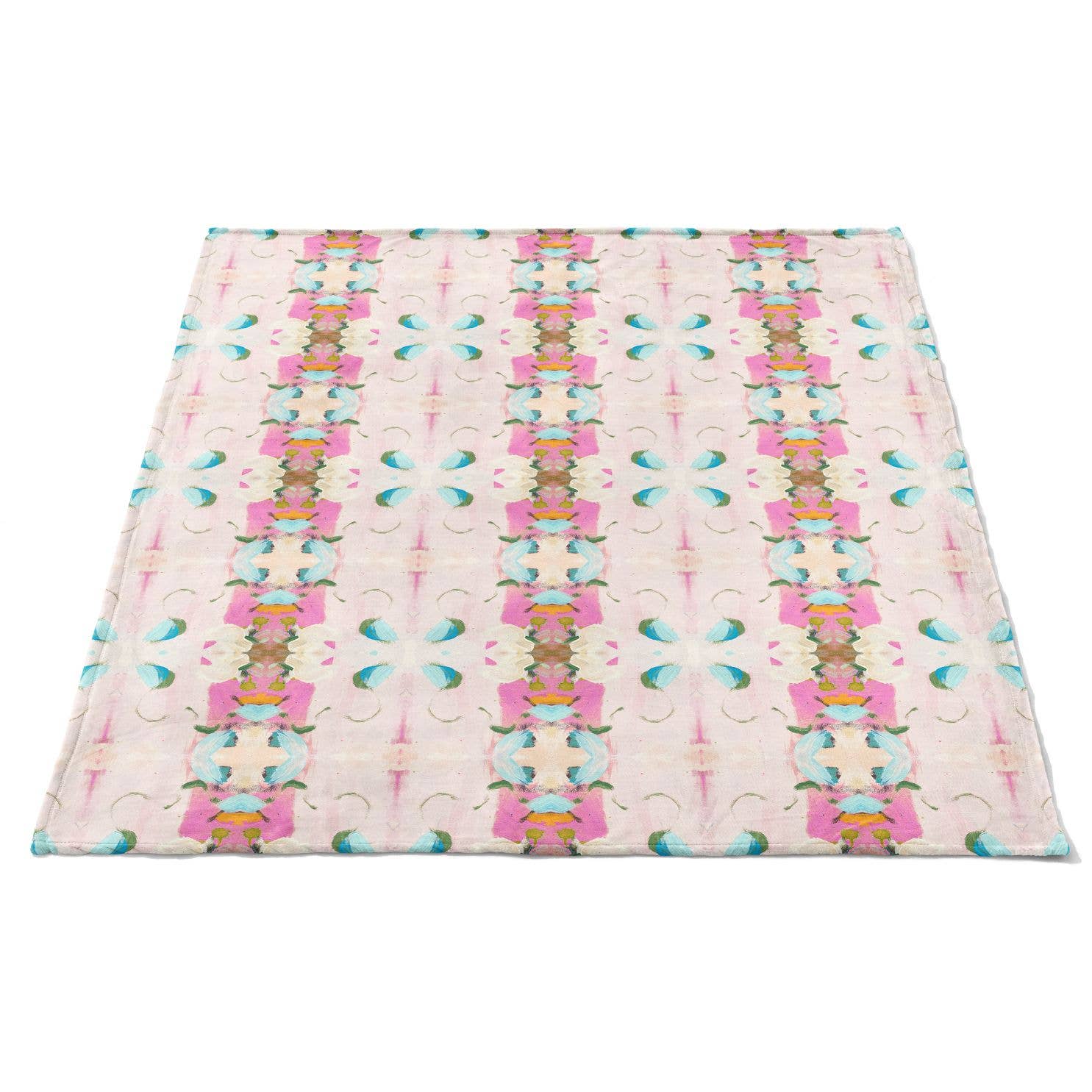 Laura Park Monet's Garden Pink Fleece Blanket: One Size