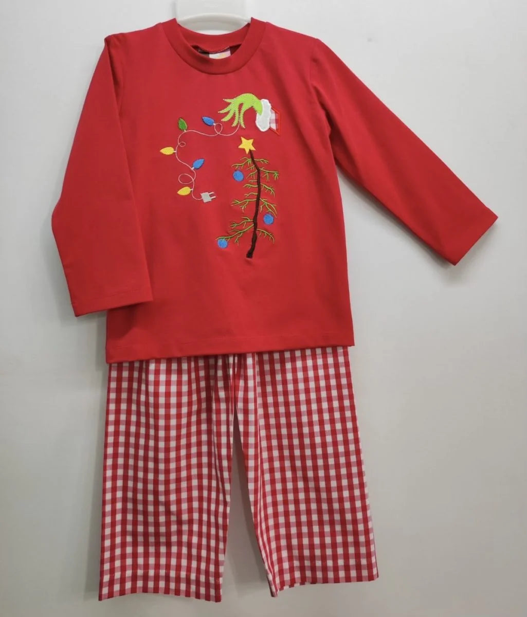 Green and Grumpy Boy Pant Set