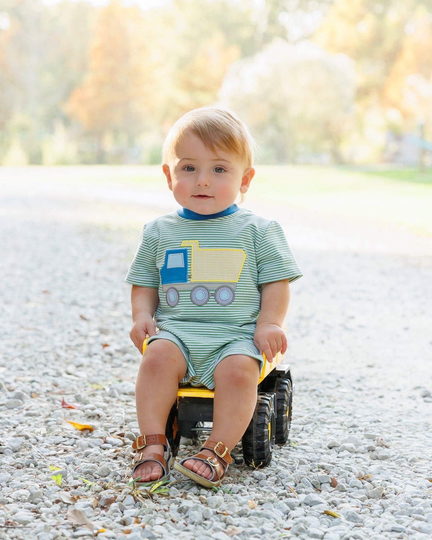 Jellybean Boy Dump Truck Romper - Persnickety Shop