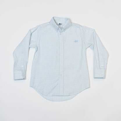 SALTWATER BOYS CARTER OXFORD SHIRT LIGHT BLUE CHECK