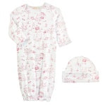 Pink Toile Bunnies Gown & Hat Set – Baby Club Chic - Persnickety Shop