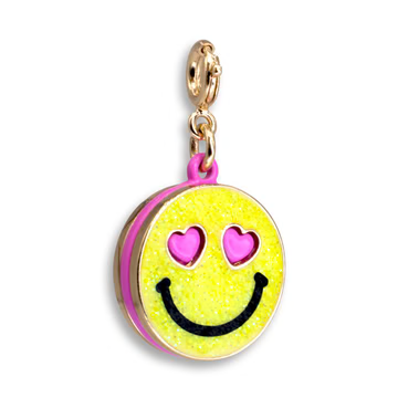 CHARM IT Gold Glitter Smiley Face Charm - Persnickety Shop