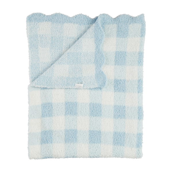 BLUE GINGHAM CHENILLE BLANKET