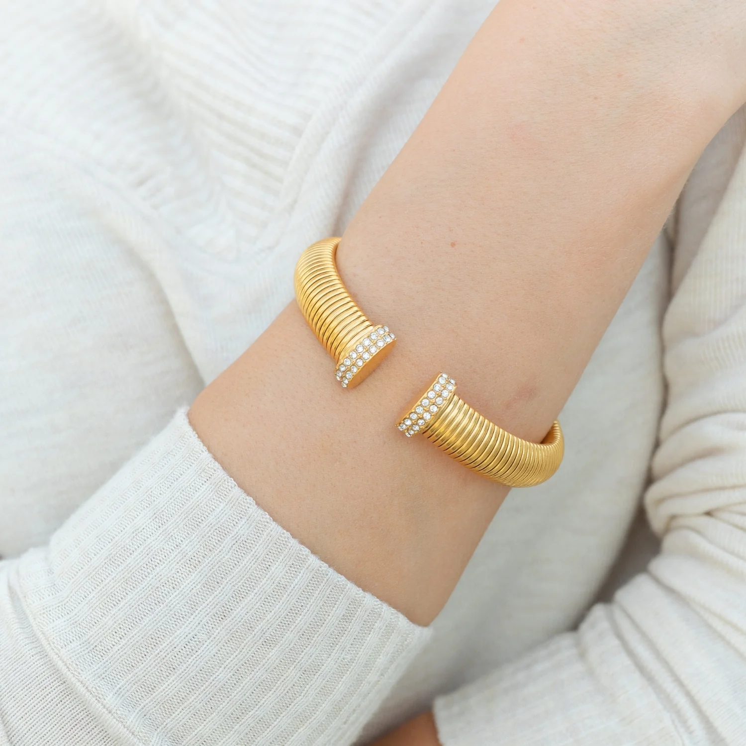 Large Flex Cuff, Water Resistant Gold