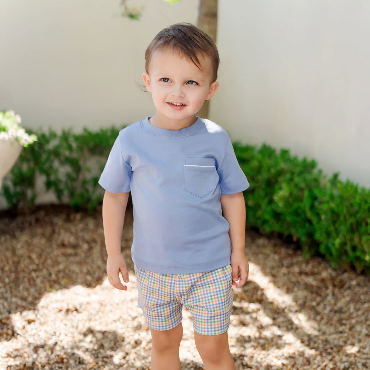 Lila & Hayes WALKER BOYS' SHORT SET - Harvest Gingham