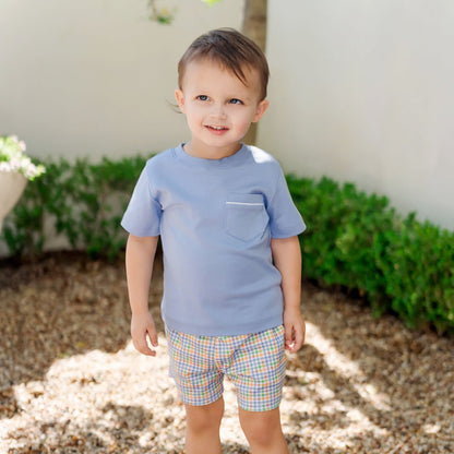 Lila & Hayes WALKER BOYS' SHORT SET - Harvest Gingham