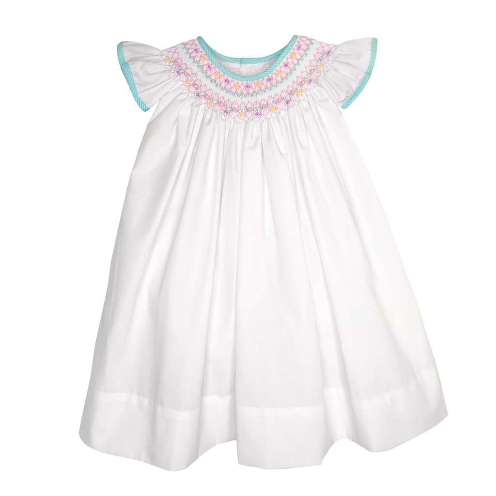 Petit Ami White Bishop Smocked Multiclor Dress and Bloomers - Persnickety Shop