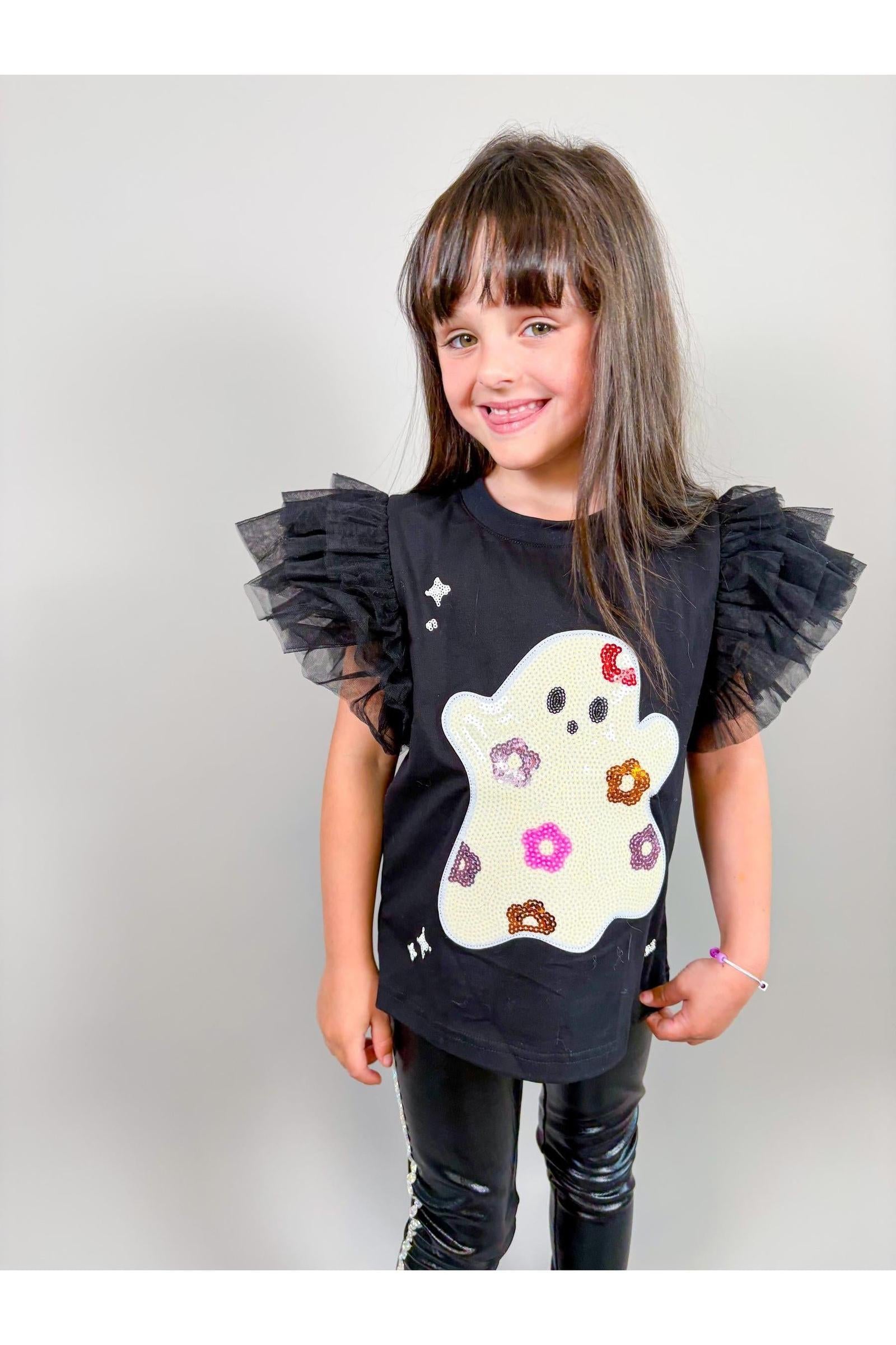 Three Wildflower Design Sequin GHOST PATCHED TOP - Persnickety Shop