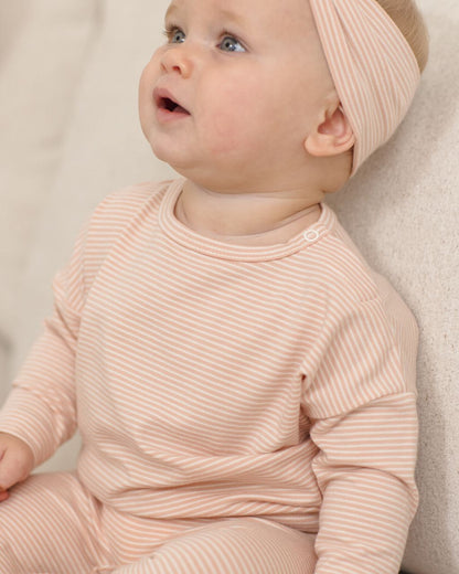 Knotted Headband || Melon Micro Stripe - Persnickety Shop